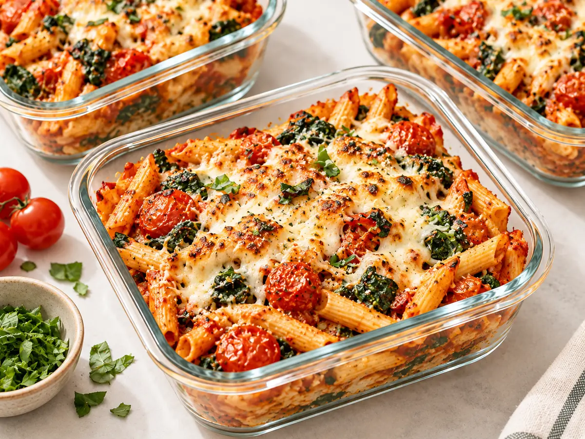 Spinach and Tomato Penne Bake